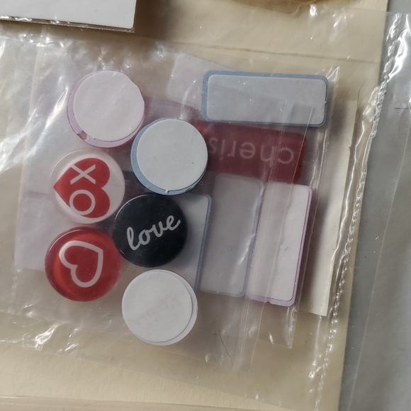 Scrapbooking Bundle Lot Frames Love Snaps Flowers Charms Ribbon Slides Wire ABCs - Picture 7 of 9